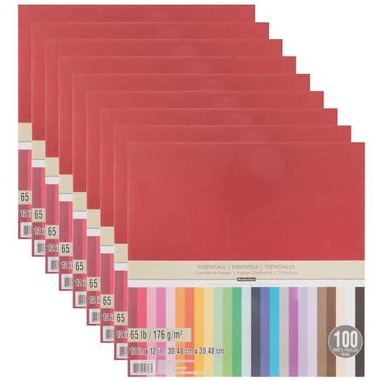 9 Packs: 100 ct. (900 total) Essentials 12&#x22; x 12&#x22; Cardstock Paper by Recollections&#x2122;